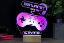 Gamer LED HoloGLO Night Light, Personalized Kid's Room Video Game Controller w/ Headset Decor Lamp