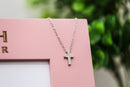 Personalized Baptism Gift, Dedication, Christening - Custom Frame and Baby Cross Necklace gift set for Godchild or First Communion