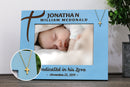Personalized Baptism Gift, Dedication, Christening - Custom Frame and Baby Cross Necklace gift set for Godchild or First Communion