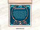 Grandma Birthstone Bangle Gift, Custom Mothers Day Heart Charm for Abuela, Family Tree Christmas or Birthday Bracelet