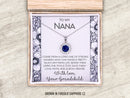 Generations Strong Necklace Gift, Nana Sapphire Starburst Pendant Birthday Christmas Gift, Mothers Day Gift for Grandmother or Mom