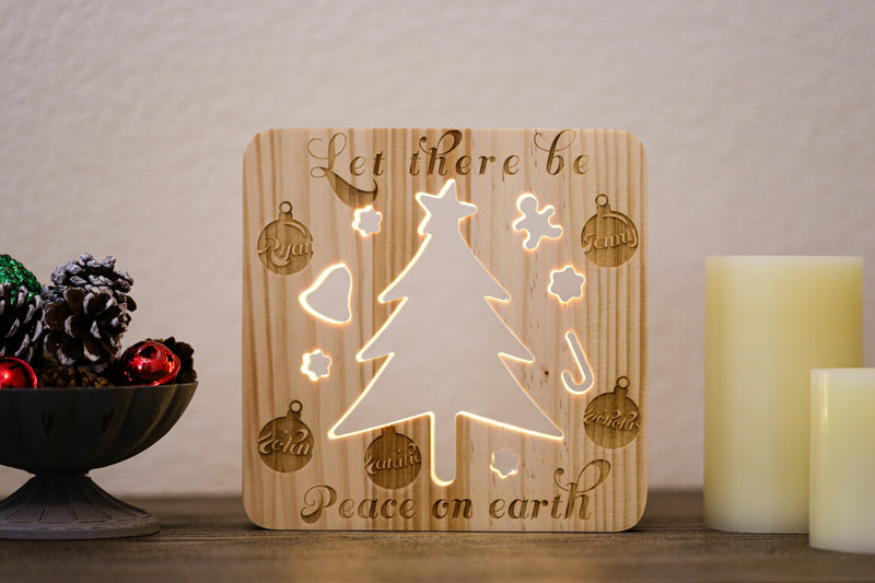 Personalized Christmas Tree Light Night Light