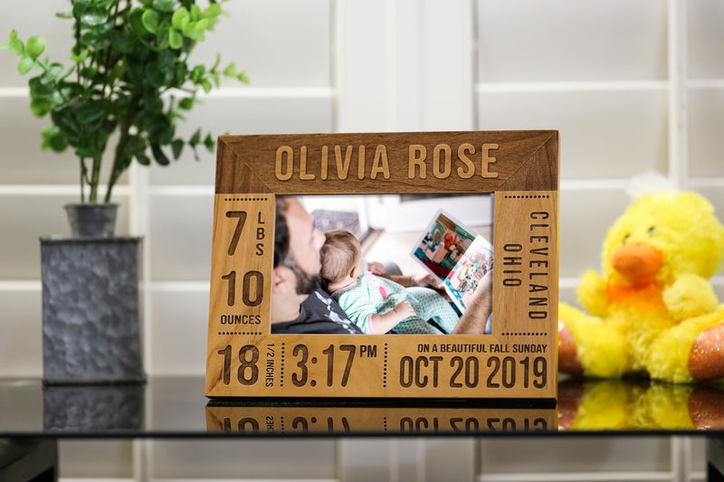 Birth Announcement Statistics Personalized Picture Frame