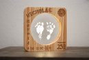 Personalized Baby Night Light, features your babies footprints, lighted decor, LED wooden lamp, children’s gift, decor, personalized decor