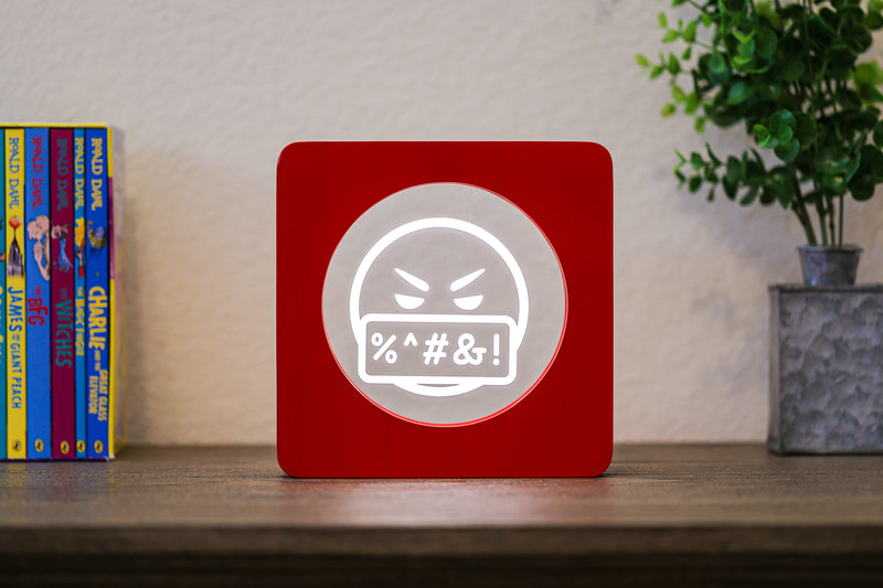 Salty EmojiGLO - Emoji based 2D LED Light in iconic Emoji Yellow/Red wood frame with interchangeable emojis