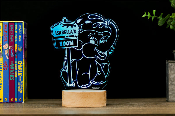 Personalized Elephant HoloGLO - Premium LED Holographic Inspired Night Light