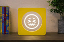 Frazzled EmojiGLO - Emoji based 2D LED Light in iconic Emoji Yellow/Red wood frame with interchangeable emojis