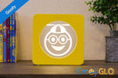 Frazzled EmojiGLO - Emoji based 2D LED Light in iconic Emoji Yellow/Red wood frame with interchangeable emojis