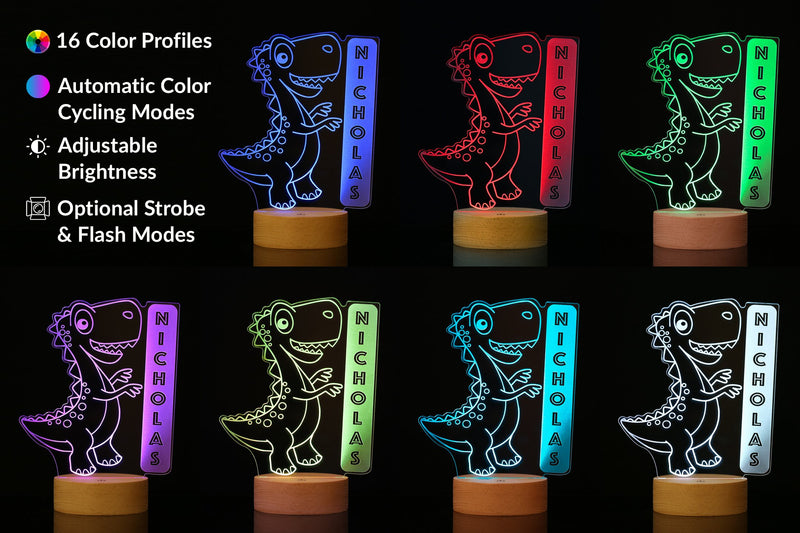 Gamer LED HoloGLO Night Light, Personalized Kid's Room Video Game Controller w/ Headset Decor Lamp