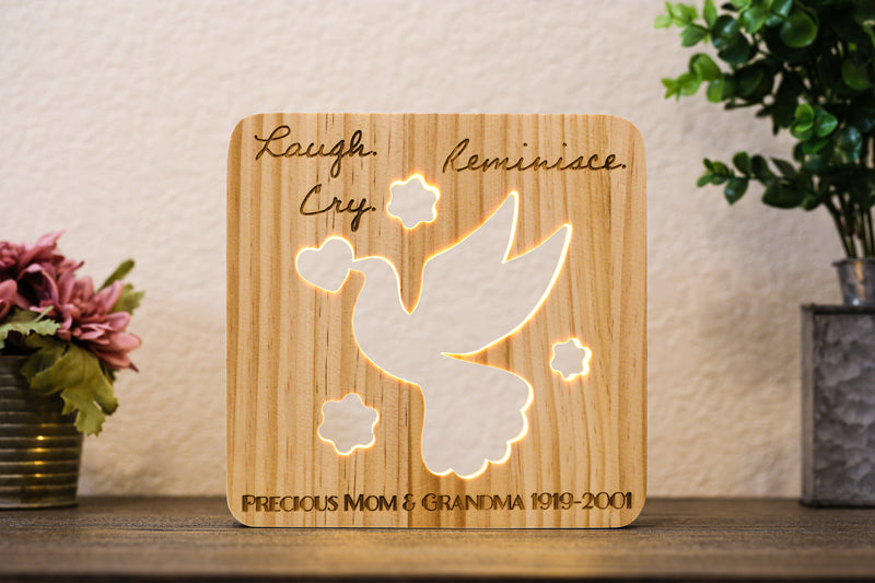 Personalized Remembrance Dove Light