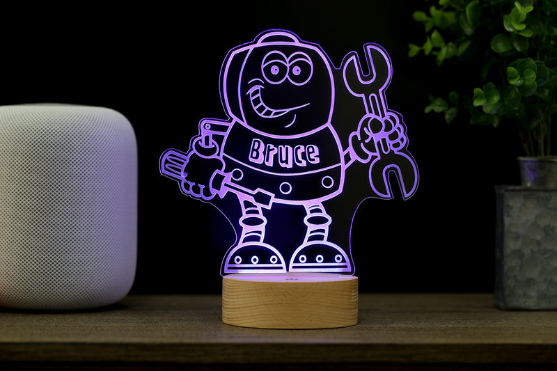 Personalized Robot HoloGLO - Premium LED Holographic Inspired Night Light