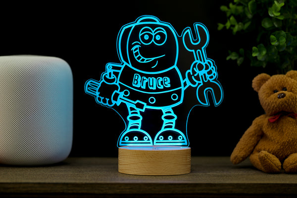 Personalized Robot HoloGLO - Premium LED Holographic Inspired Night Light