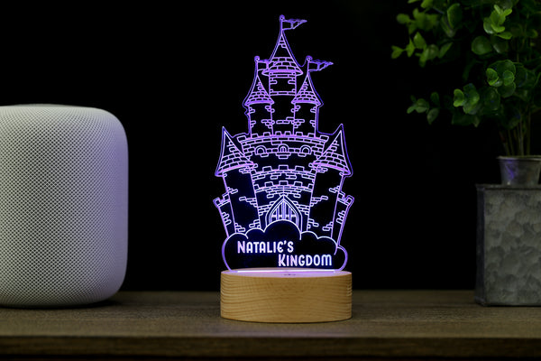 Personalized Princess Castle HoloGLO - Premium LED Holographic Inspired Night Light