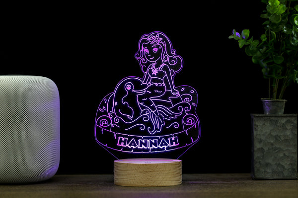 Mermaid & Friend HoloGLO - Personalized Holographic Inspired Premium Light