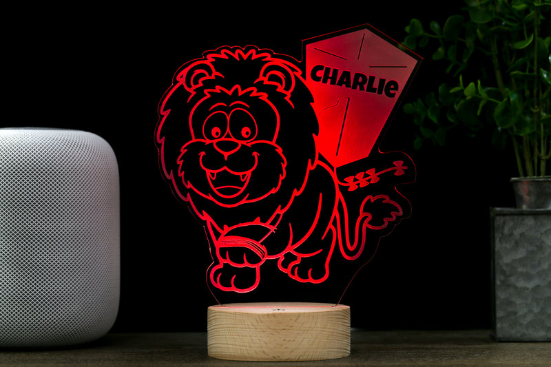 Lion HoloGLO - Personalized Holographic Inspired Premium Light