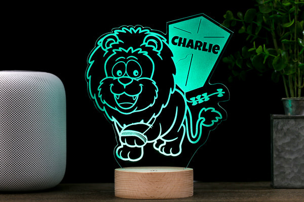 Lion HoloGLO - Personalized Holographic Inspired Premium Light