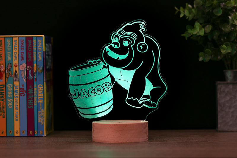 Baby Gorilla Night Light HoloGLO - Personalized Holographic Inspired Premium Light