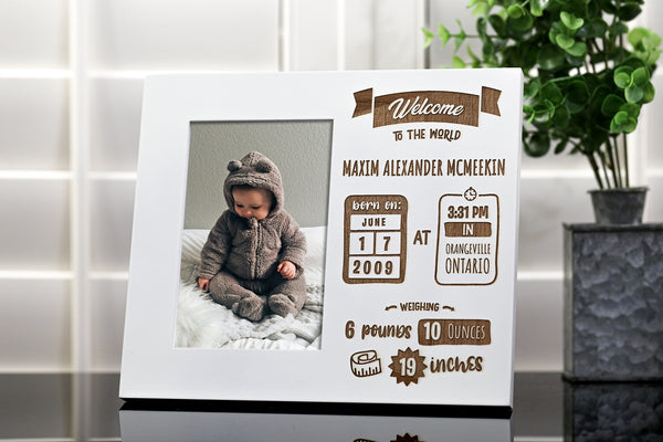 Personalized Baby Birth Announcement Picture Frame