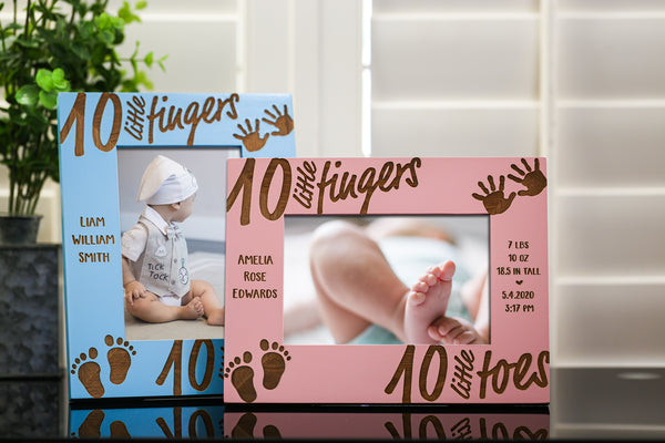 10 Fingers, 10 Toes Personalized Baby Birth Picture Frame