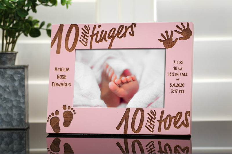 10 Fingers, 10 Toes Personalized Baby Birth Picture Frame