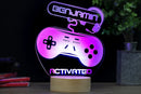 Gamer LED HoloGLO Night Light, Personalized Kid's Room Video Game Controller w/ Headset Decor Lamp