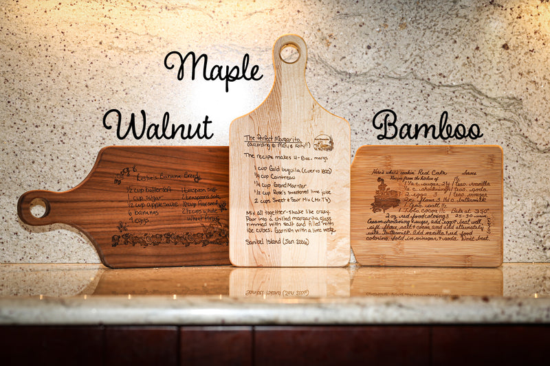 Custom Paddle Recipe Cutting Board