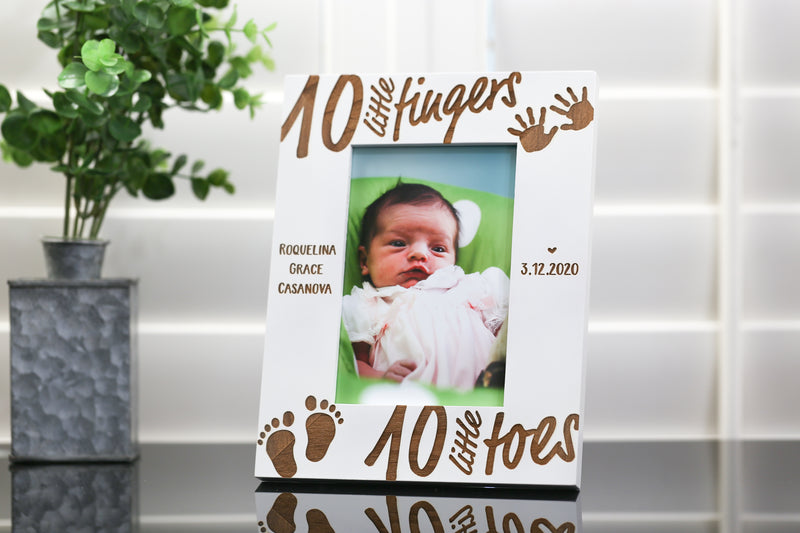 10 Fingers, 10 Toes Personalized Baby Birth Picture Frame