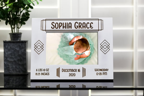 Art Deco Baby Birth Picture Frame