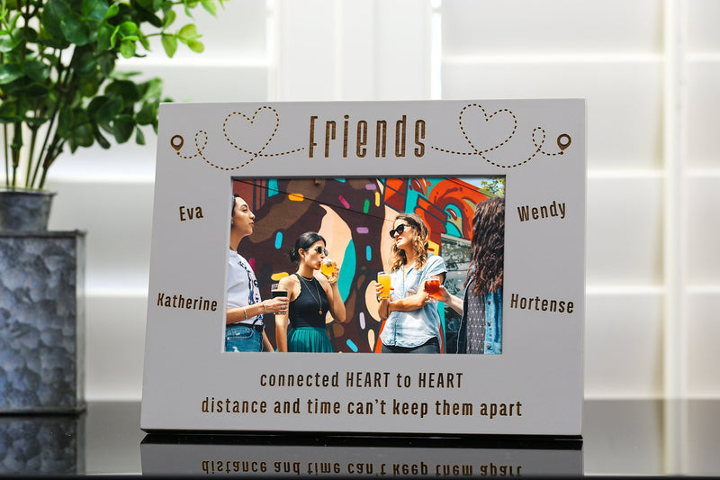 Friendship Distance Picture Frame, Personalized Gift for Friend, Sister or Sibling, Social Distancing Gift