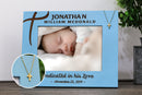 Personalized Baptism Gift, Dedication, Christening - Custom Frame and Baby Cross Necklace gift set  for Godchild or First Communion