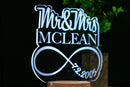 Mr & Mrs Wedding Anniversary Sign Decor Couples LED Table Light or Gift for Couple