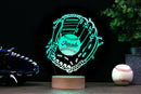 Baseball Glove LED Night Light, Kid's Glove & Ball Decor Lamp Birthday Gift, Coach Name Sign, Fathers Day Premium HoloGLO (ACR-WA130)