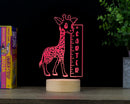 Giraffe Decor Lamp, Personalized LED Night Light, Baby Nursery Zoo Animals, Kids Room Name Sign Birthday Gift, Premium HoloGLO