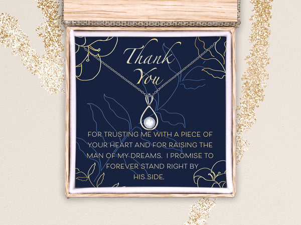 Thank You Mother of the Groom Gift, Wedding Gift from Bride, Mother-in-Law Pearl Necklace, Mom of the Groom Necklace |  MSG-1039
