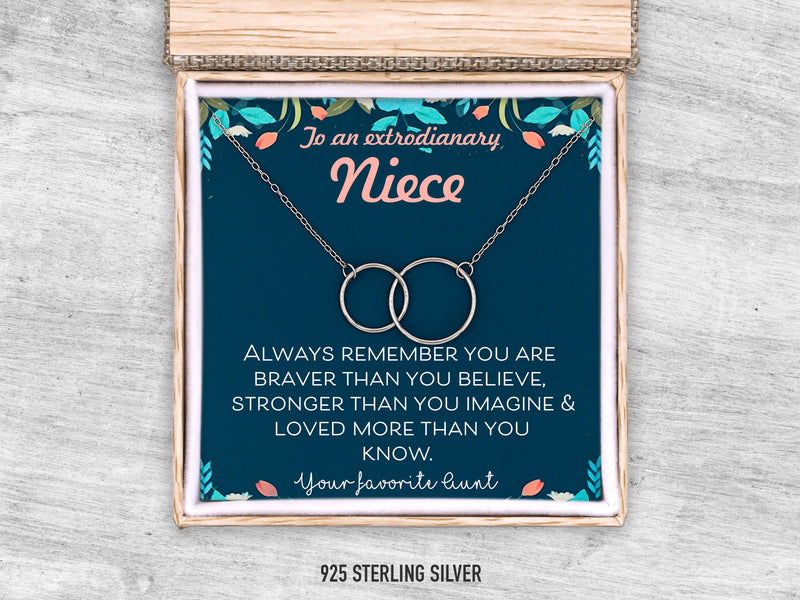 Niece Necklace Gift, Jewelry Gift for Niece, Niece Wedding Gift, Niece Confirmation, Niece Birthday Gift ideas | MSG-1042