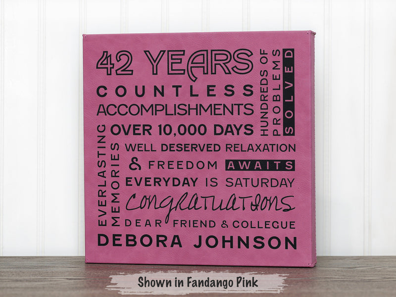 Personalized Retirement Sign Gift, Coworker Retirement Gifts, Retirement Gift for Her, Retirement Gift for Men, Engraved Retirement Canvas