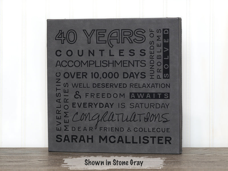 Personalized Retirement Sign Gift, Coworker Retirement Gifts, Retirement Gift for Her, Retirement Gift for Men, Engraved Retirement Canvas