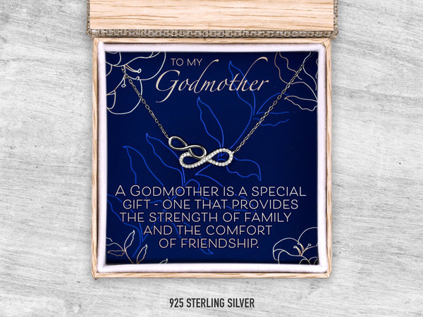 Godmother Infinity Necklace Gift, Minimalist Pendant Necklace Jewelry, Christmas Birthday Gift