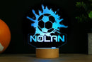 Soccer LED Night Light, Kid's Soccer Decor Lamp, Birthday Gift, Coach Name Sign, Sports Room Premium HoloGLO (ACR-WA140)